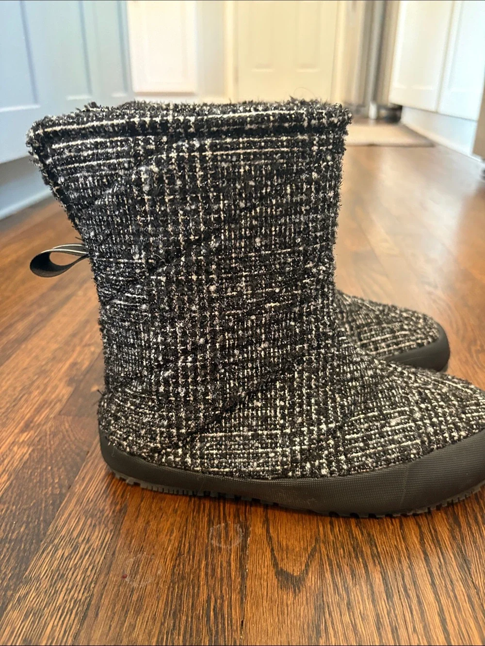 Anthropologie Black & White Wool Boots P448